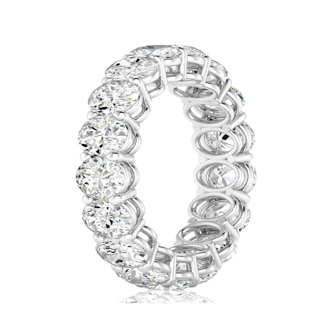 14 Karat White Gold Lab Grown Oval Diamond Eternity Band (5.00 total weight F+Color VS+ Clarity)) - Paul Nudelman Jewellers