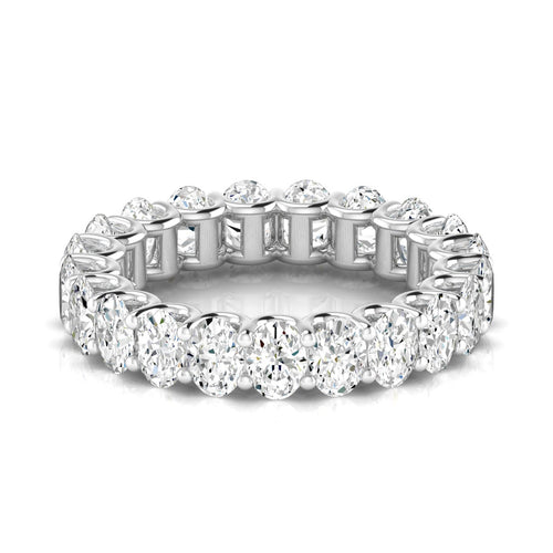 14 karat Lab Grown Oval Diamond U-Prong Eternity Band (F+Color VS+ Clarity) - Paul Nudelman Jewellers