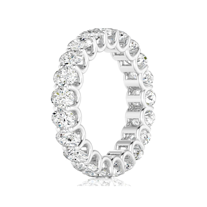 14 karat Lab Grown Oval Diamond U-Prong Eternity Band (F+Color VS+ Clarity) - Paul Nudelman Jewellers