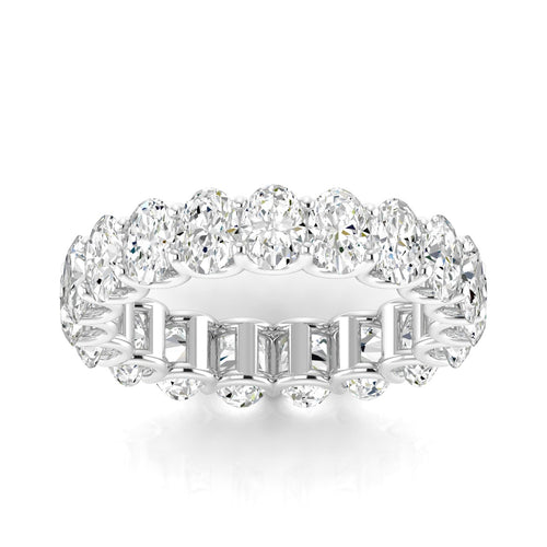 14 karat Lab Grown Oval Diamond U-Prong Eternity Band (F+Color VS+ Clarity) - Paul Nudelman Jewellers