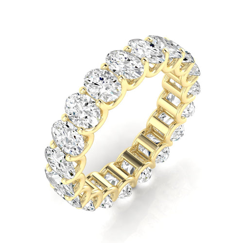 14 karat Lab Grown Oval Diamond U-Prong Eternity Band (F+Color VS+ Clarity) - Paul Nudelman Jewellers