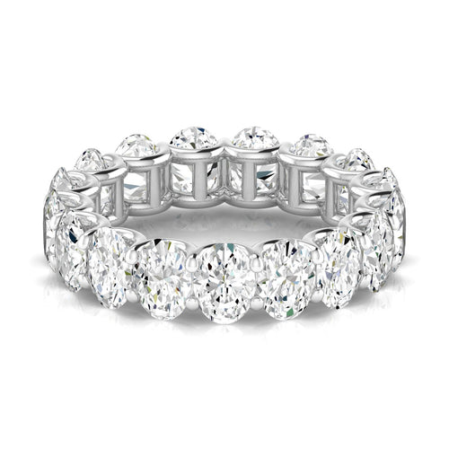 14 karat Lab Grown Oval Diamond U-Prong Eternity Band (F+Color VS+ Clarity) - Paul Nudelman Jewellers