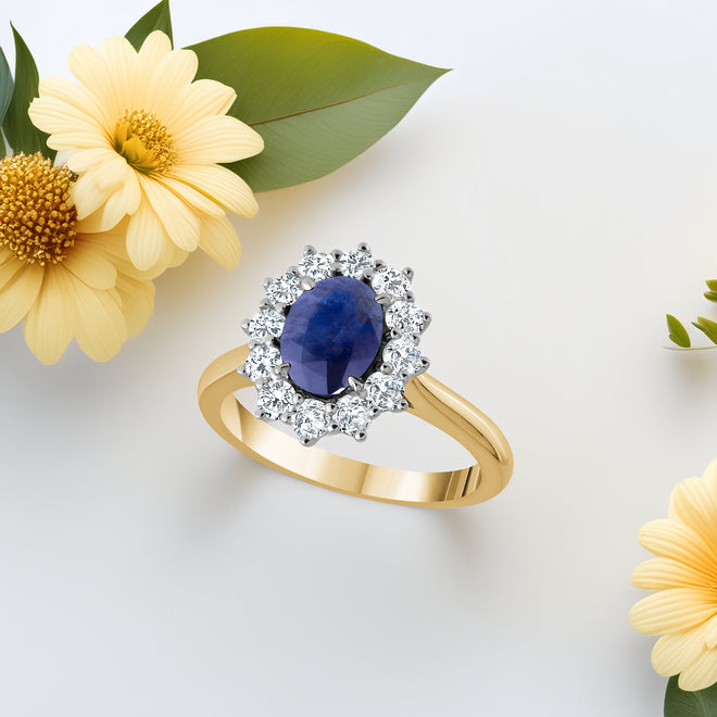 Classic Oval Sapphire and Diamond Ring
