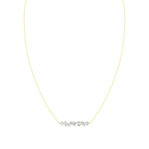 14 Karat Gold Multi-Shape Lab Grown Diamond Necklace 1.50 Carat Weight (F+Color VS+Clarity)