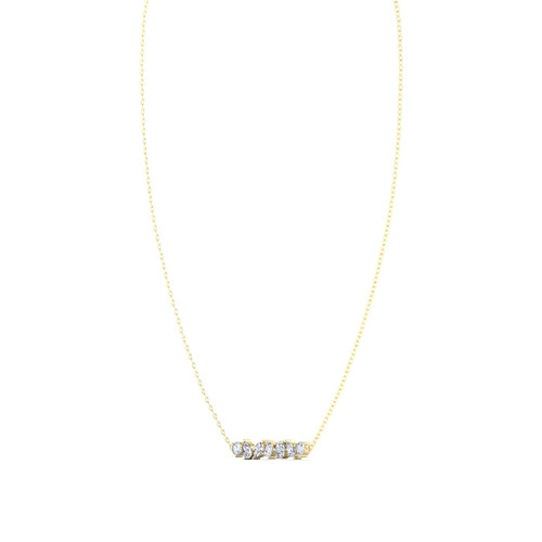 14 Karat Gold Multi-Shape Lab Grown Diamond Necklace 1.50 Carat Weight (F+Color VS+Clarity)