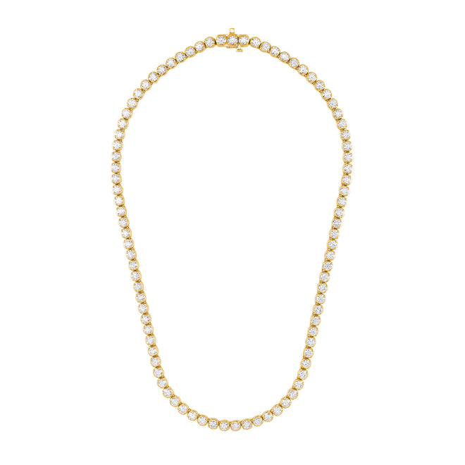 14K Lab Grown Tennis Necklace - Basket Setting