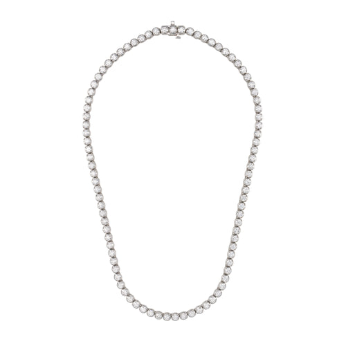 14 Karat White Gold Lab Grown Diamond Tennis Necklace (F+ Color -VS+ Clarity)