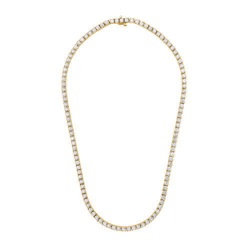 14 Karat Gold Classic Lab Grown Diamond 4 Prong Setting Tennis Necklace(F+ Color-VS+-Clarity)