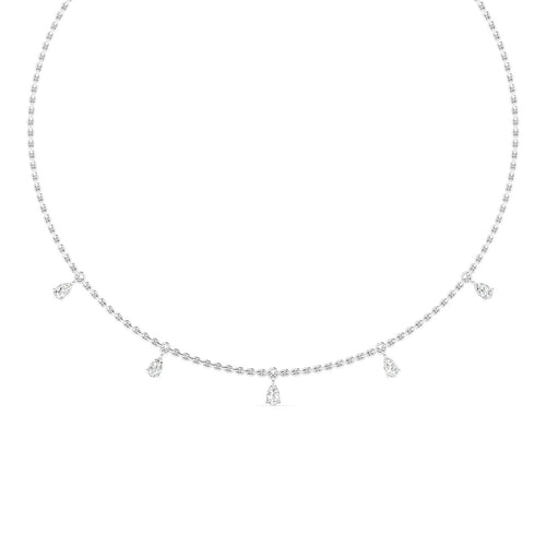 14 Karat Pear-Shape Lab Grown Diamond Droplet Necklace (1.00 TCW F+Color VS+Clarity)