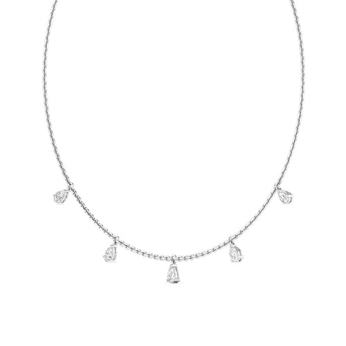 14 Karat Pear-Shape Lab Grown Diamond Droplet Necklace (1.00 TCW F+Color VS+Clarity)
