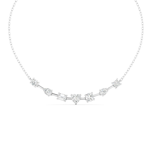 14 Karat Multi Shape Lab Grown Diamond Necklace (2.00 Total Carat Weight F+ Color VS+Clarity)