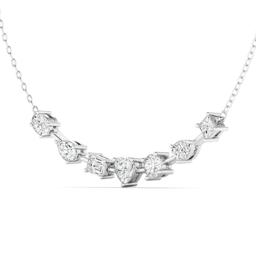 14 Karat Multi Shape Lab Grown Diamond Necklace (2.00 Total Carat Weight F+ Color VS+Clarity)