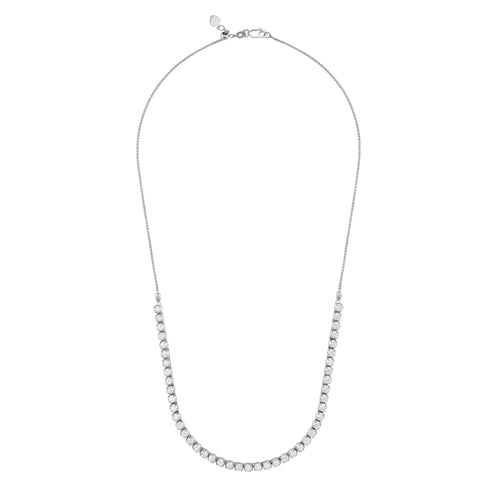 14 Karat White Gold HalfTennis Lab Grown Diamond Necklace (F+ Color -VS+ Clarity)