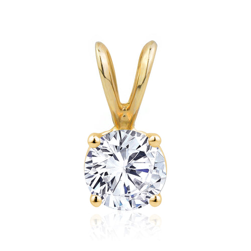 14K Estate Diamond Solitaire Pendant - 0.65ct