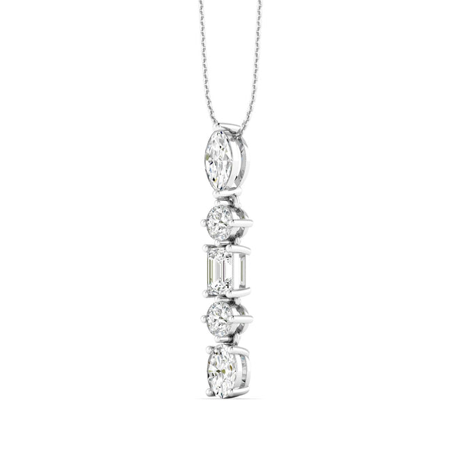 Lab Grown Multi-Shape Lab Grown Diamond Pendant (2.00 Total Carat Weight) F+ Color VS+ Clarity)