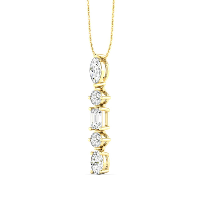Lab Grown Multi-Shape Lab Grown Diamond Pendant (2.00 Total Carat Weight) F+ Color VS+ Clarity)
