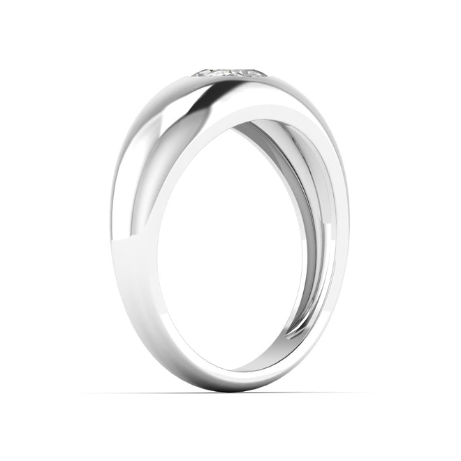 14 Karat Oval Domed Lab Grown Diamond Ring