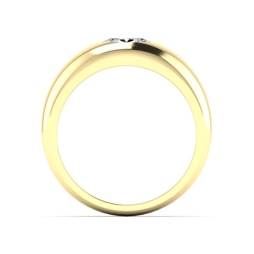 14 Karat Oval Domed Lab Grown Diamond Ring