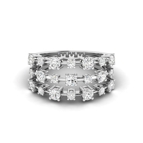 14 Karat Lab Grown Multi-Size Diamond Ring (0.85 Total Carat Weight F+ Color+ VS+ Clarity)