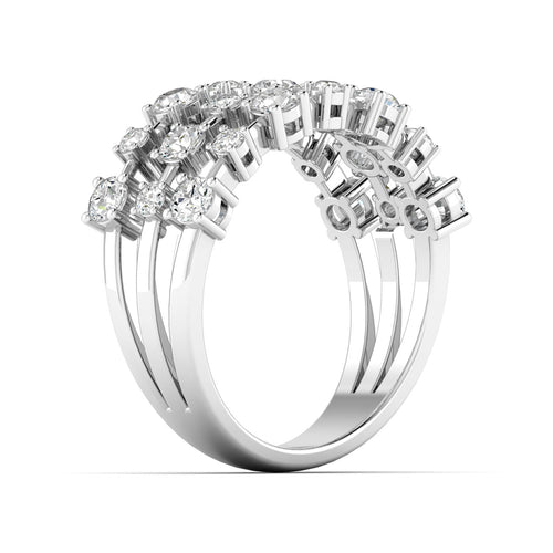 14 Karat Lab Grown Multi-Size Diamond Ring (0.85 Total Carat Weight F+ Color+ VS+ Clarity)