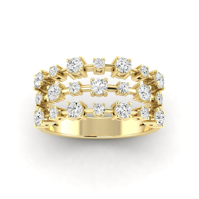 Lab Grown Multi-Size Diamond Ring (0.85 Total Carat Weight F+ Color+ VS+ Clarity)