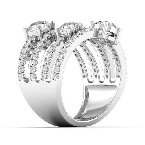 14 Karat Four-Stone Open Ring (2.40 Carats Total Weight F+color VS+Clarity)