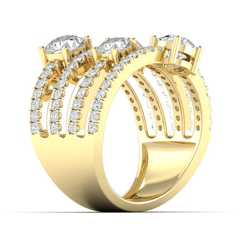 14 Karat Four-Stone Open Ring (2.40 Carats Total Weight F+color VS+Clarity)