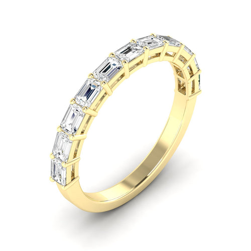 14 Karat Emerald Cut East-West Lab Grown Diamond Ring (1.00 Total Carat Weight F+Color VS+Clarity)