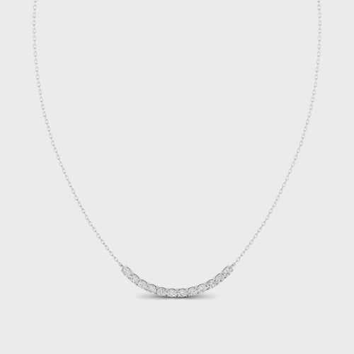 14 Karat Lab Grown Oval Diamond Bar Necklace (2.00 TCW F+-Color VS+-Clarity)