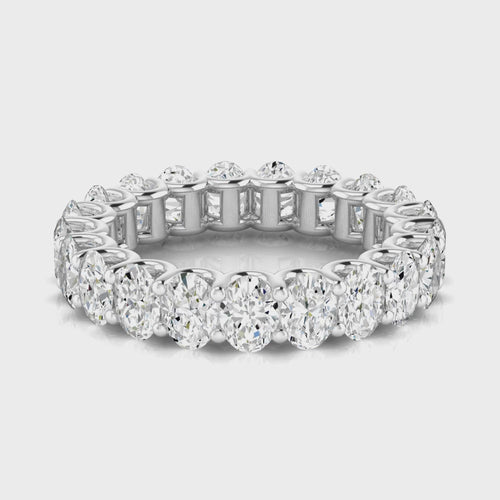 14 karat Lab Grown Oval Diamond U-Prong Eternity Band (F+Color VS+ Clarity)