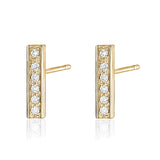 Diamond bar earring in 14k yellow gold