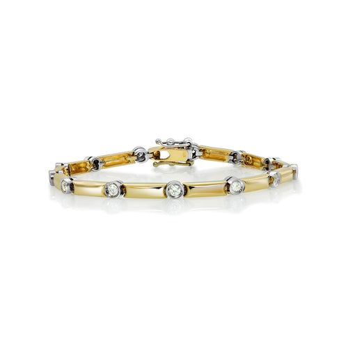 14 kt. yellow and white gold diamond tennis bracelet