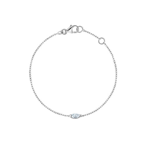 14 Karat White Gold Diamond Bracelet with Marquise Diamond - Paul Nudelman Jewellers