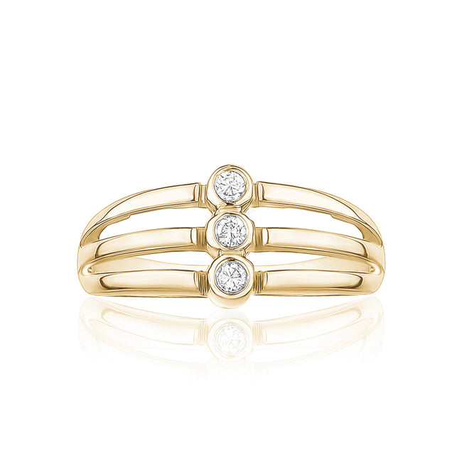 14 Karat Yellow Gold Three-Stone Diamond Ring - Paul Nudelman Jewellers