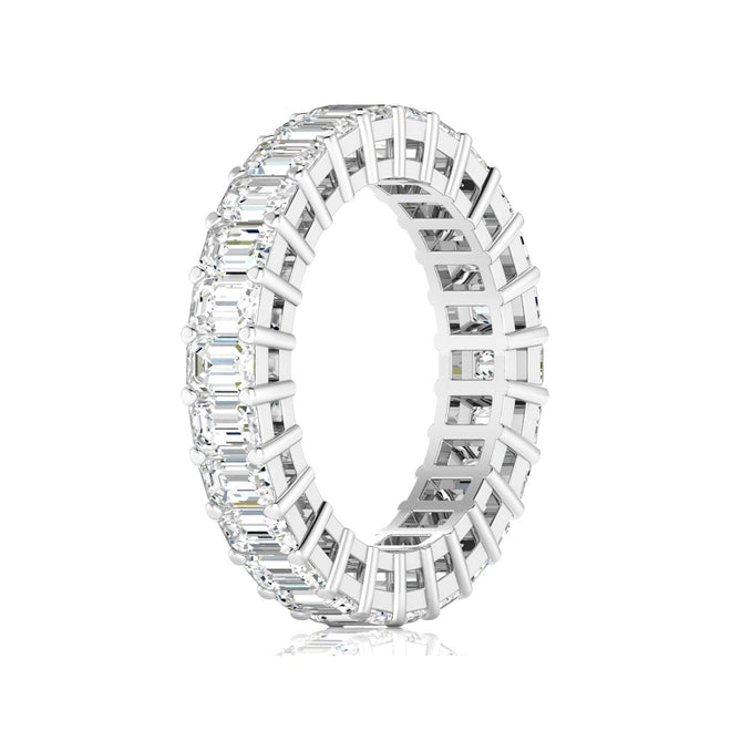 14 Karat Lab Grown Emerald Cut Eternity Band (F+ Color-VS+Clarity) - Paul Nudelman Jewellers