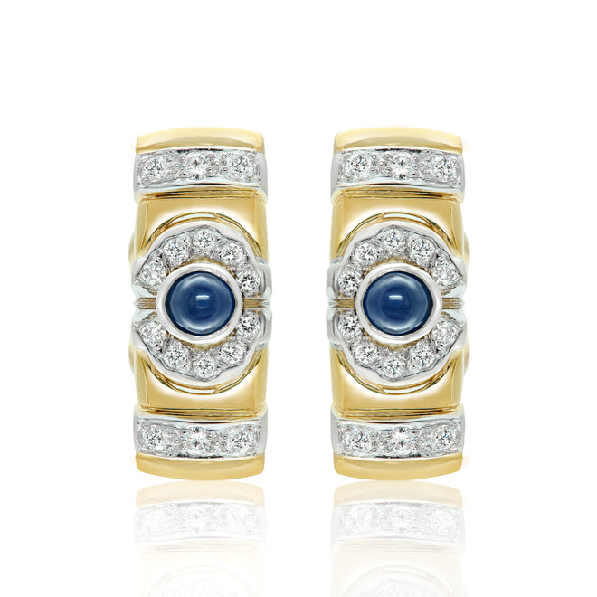 Diamond and sapphire earrings in 18 k gold