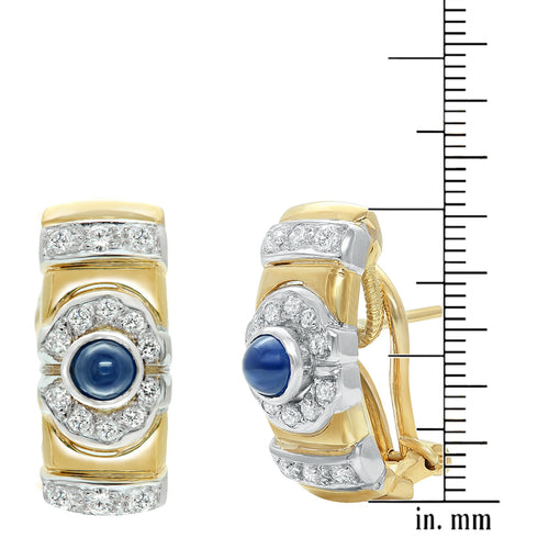 Diamond and sapphire earrings in 18 k gold