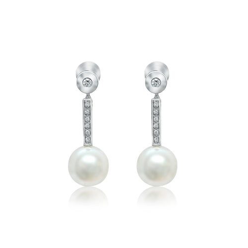 South Seas pearl and diamond earrings