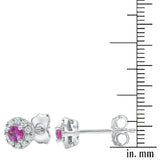 Diamond and pink sapphire earrings