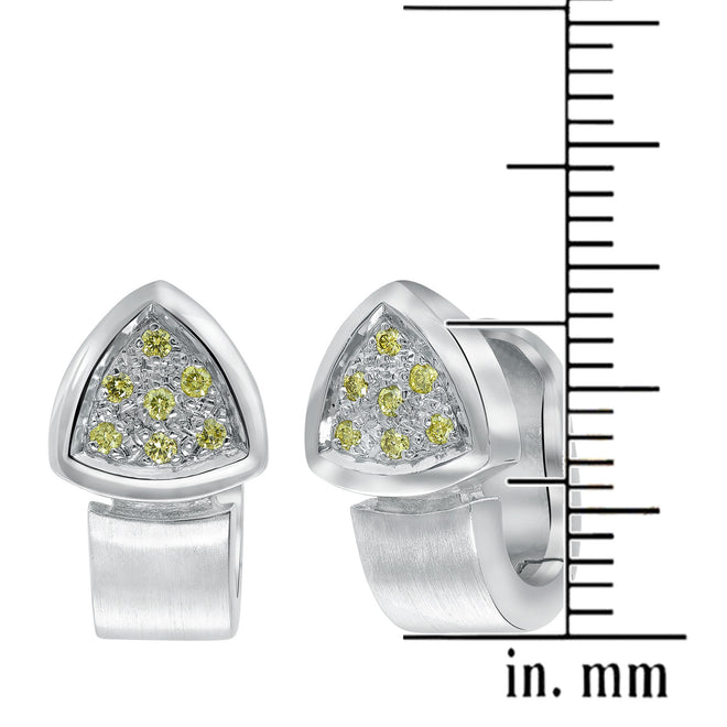 Cognac diamond earrings in 18k white gold