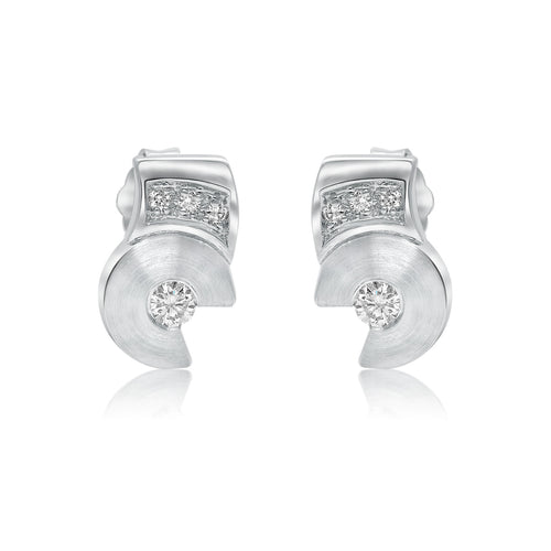 Striking 18 karat white gold diamond earrings