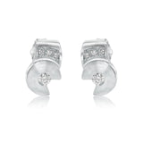Striking 18 karat white gold diamond earrings