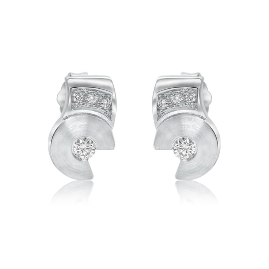 Striking 18 karat white gold diamond earrings