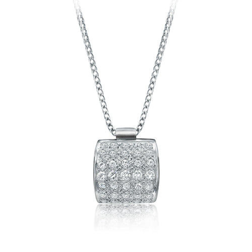 White gold "buckle" pendant in 14kt white gold