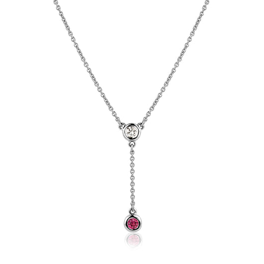 diamond and ruby lariat necklace