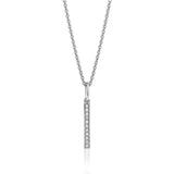 Vertical diamond bar necklace in 14k white gold