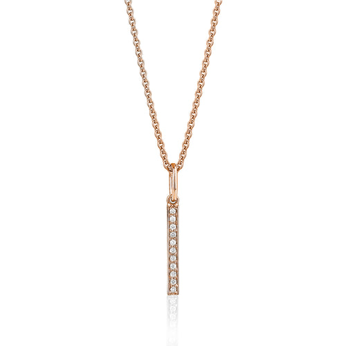 Vertical Diamond Bar With Chain - Paul Nudelman Jewellers