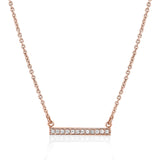 Diamond bar necklace in 14k rose gold