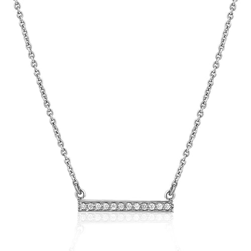 Diamond bar necklace in 14k white gold