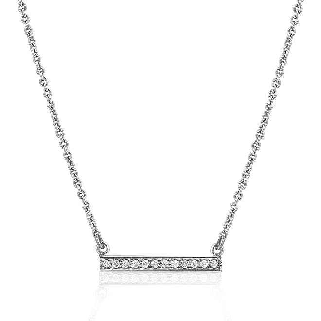 Diamond bar necklace in 14k white gold